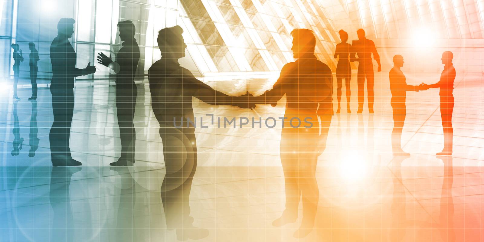 Business People Talking as a Corporate Silhouette Concept