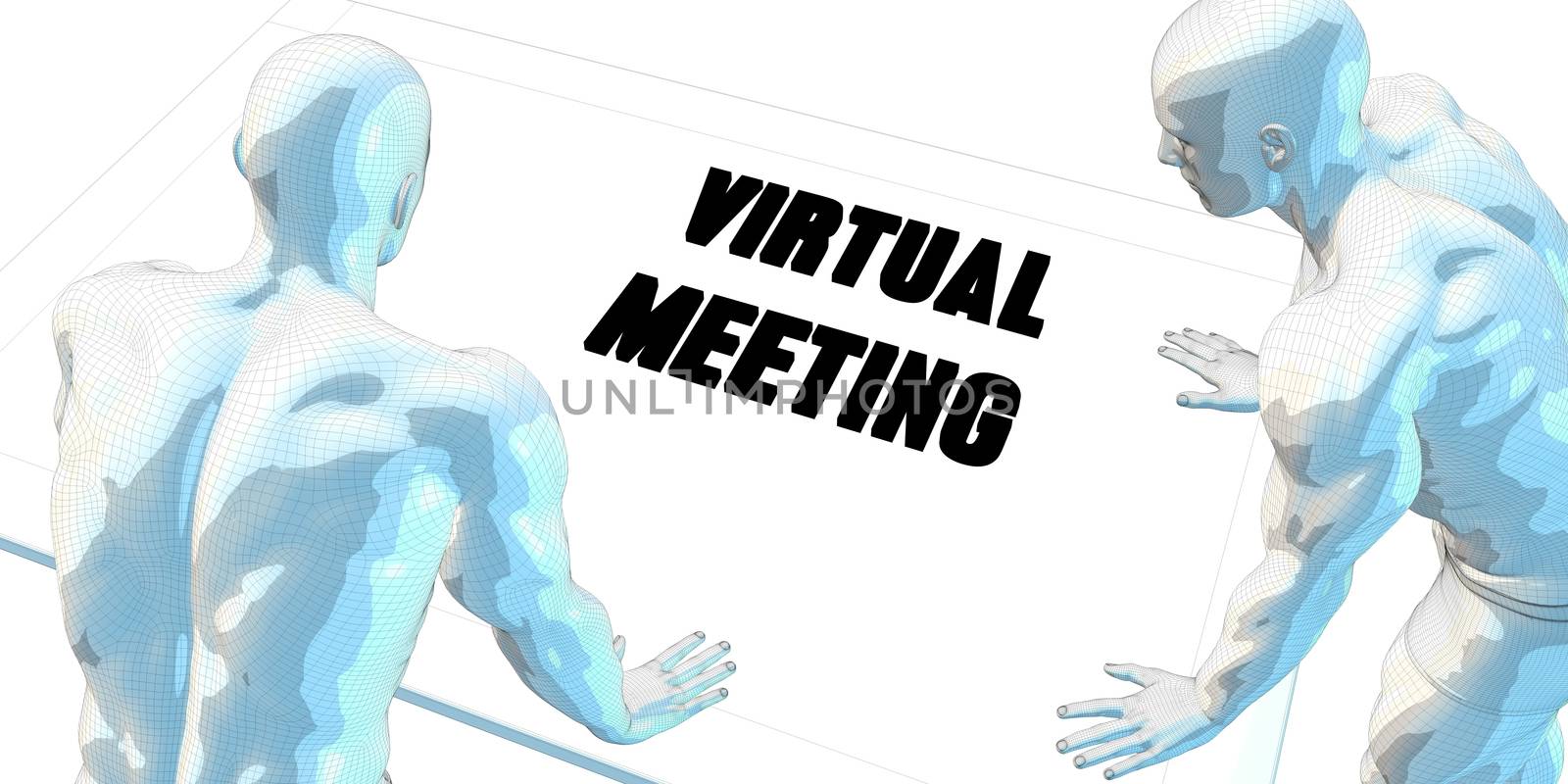 Virtual Meeting Discussion and Business Meeting Concept Art