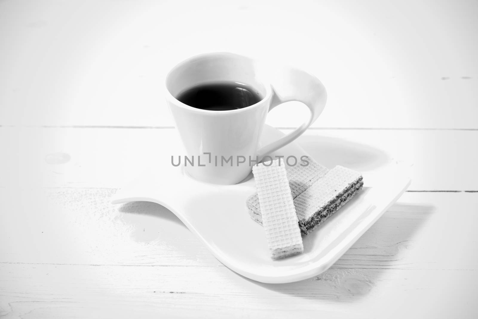 coffee cup with wafer black and white color by ammza12