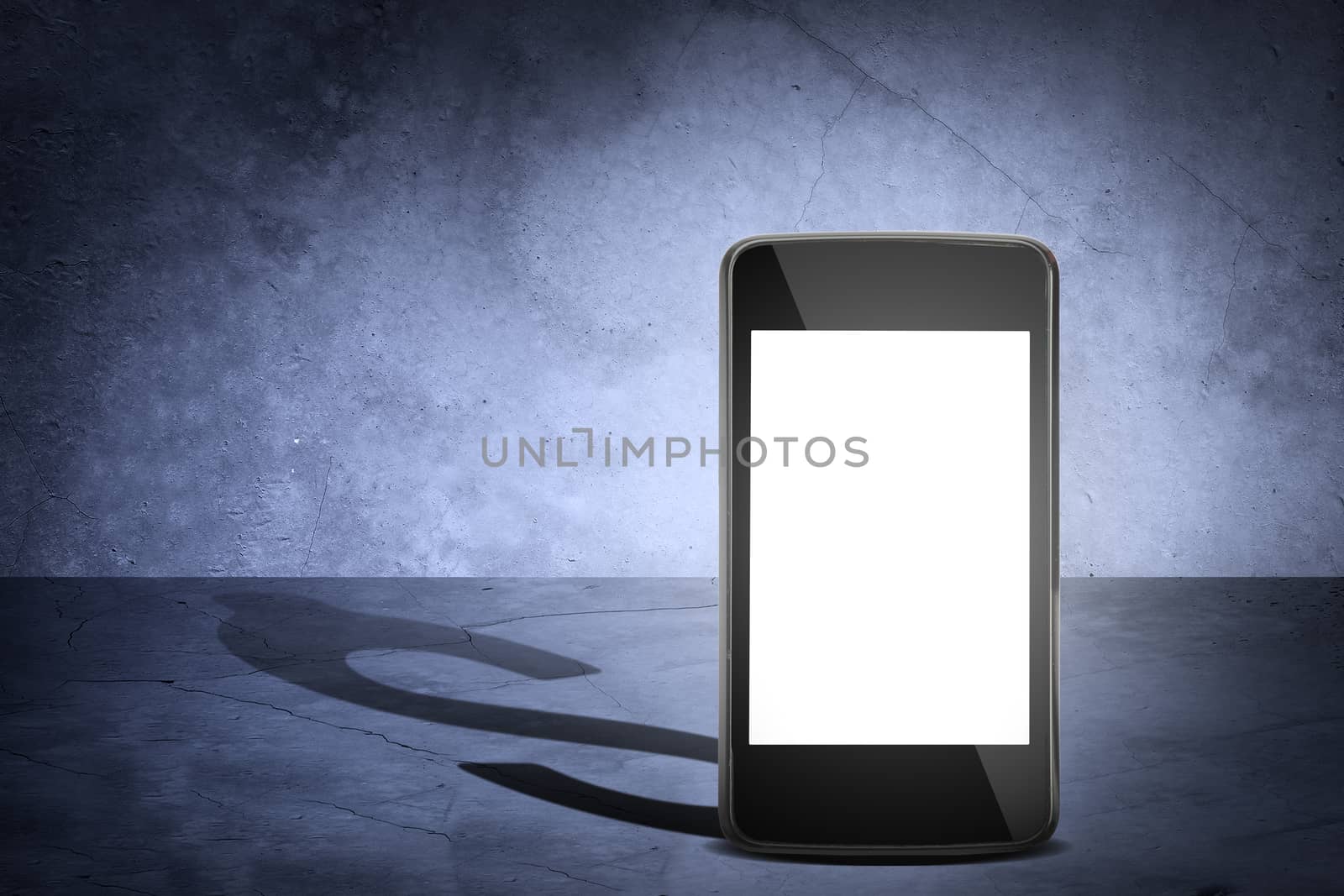 Smartphone with dollar shadow by cherezoff