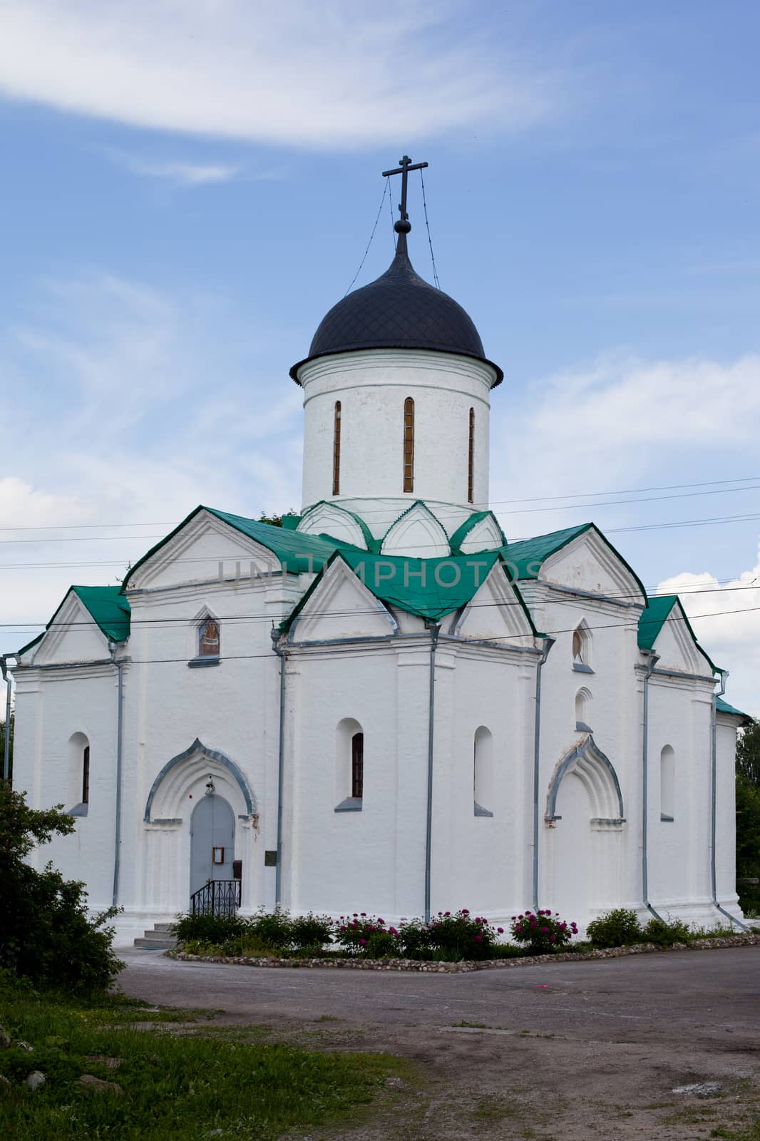 Small white orthodox church
