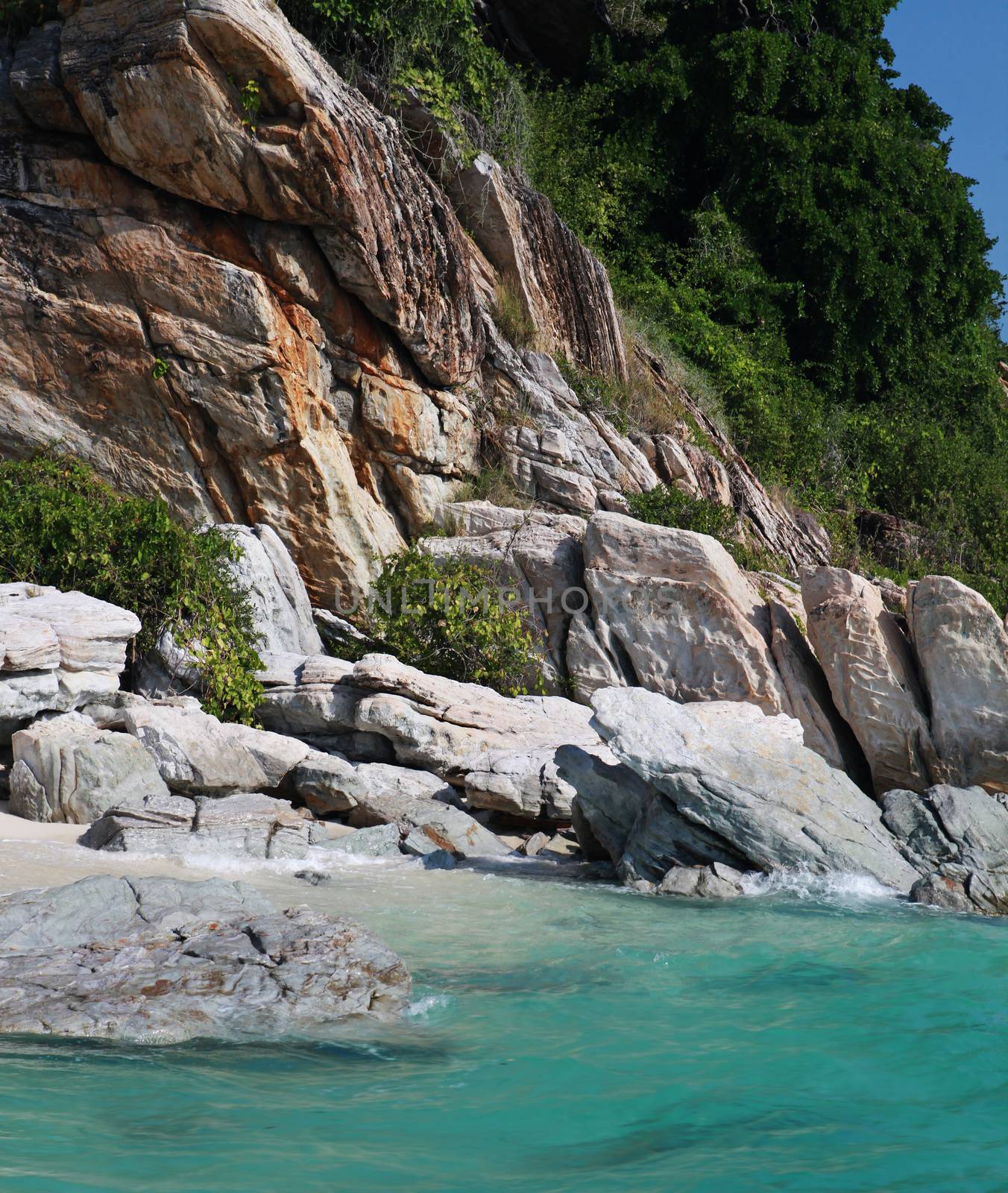 beautiful ocean with rocks at summer day, island of Thailand