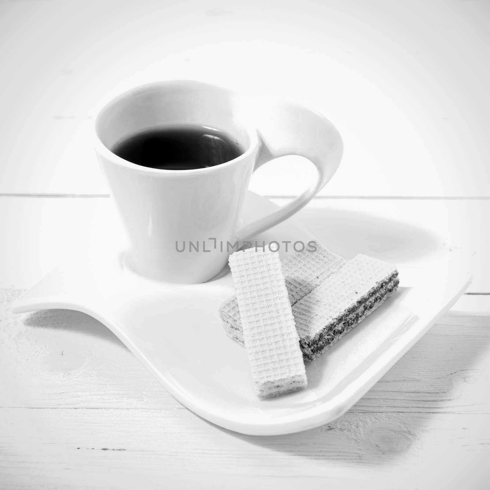 coffee cup with wafer black and white color by ammza12
