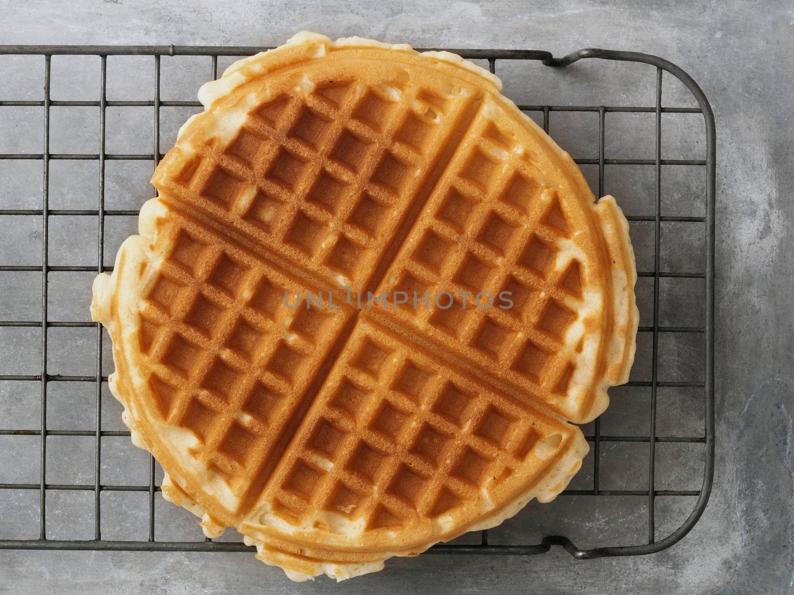 close up of rustic plain waffle