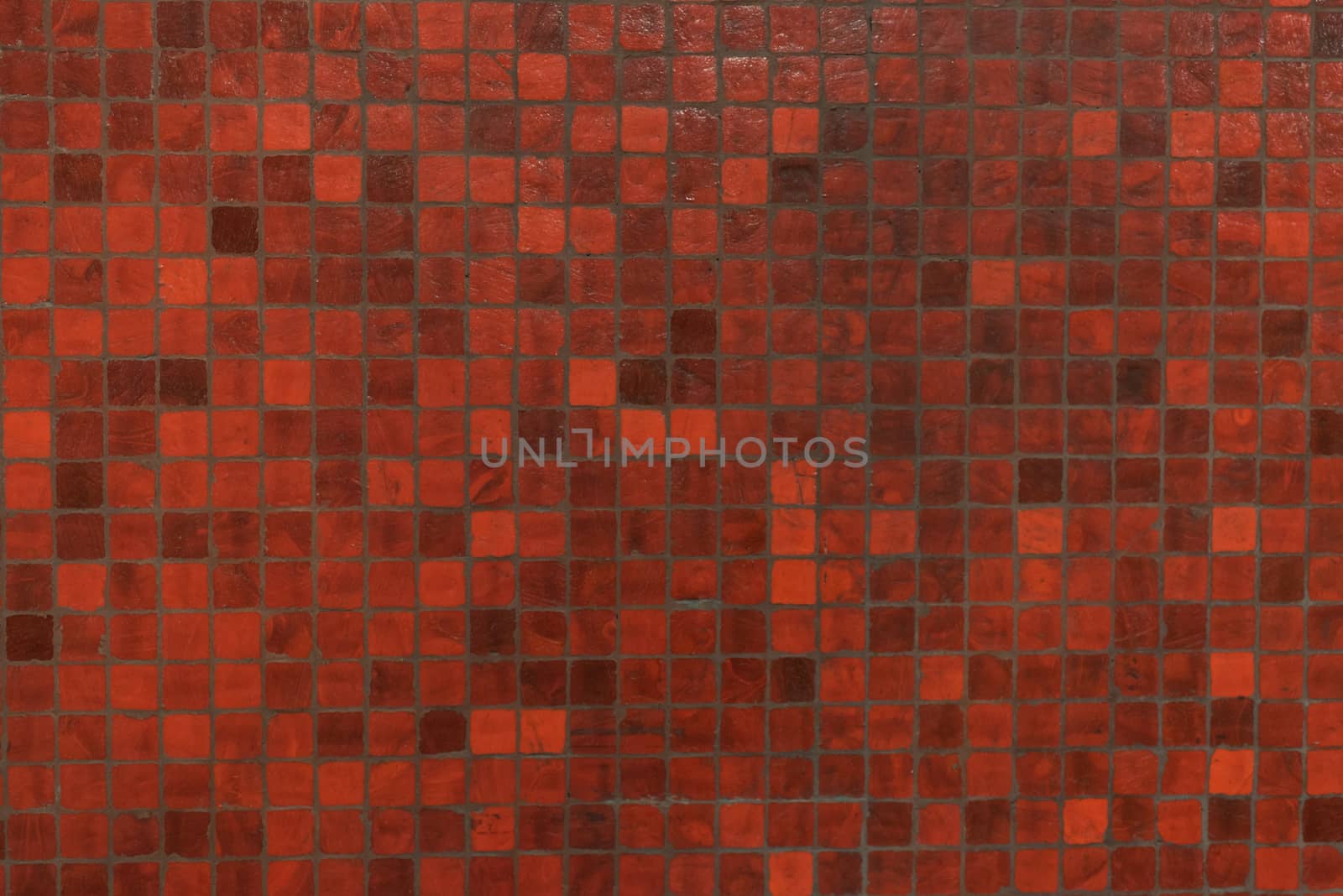 Red mosaics tile wall