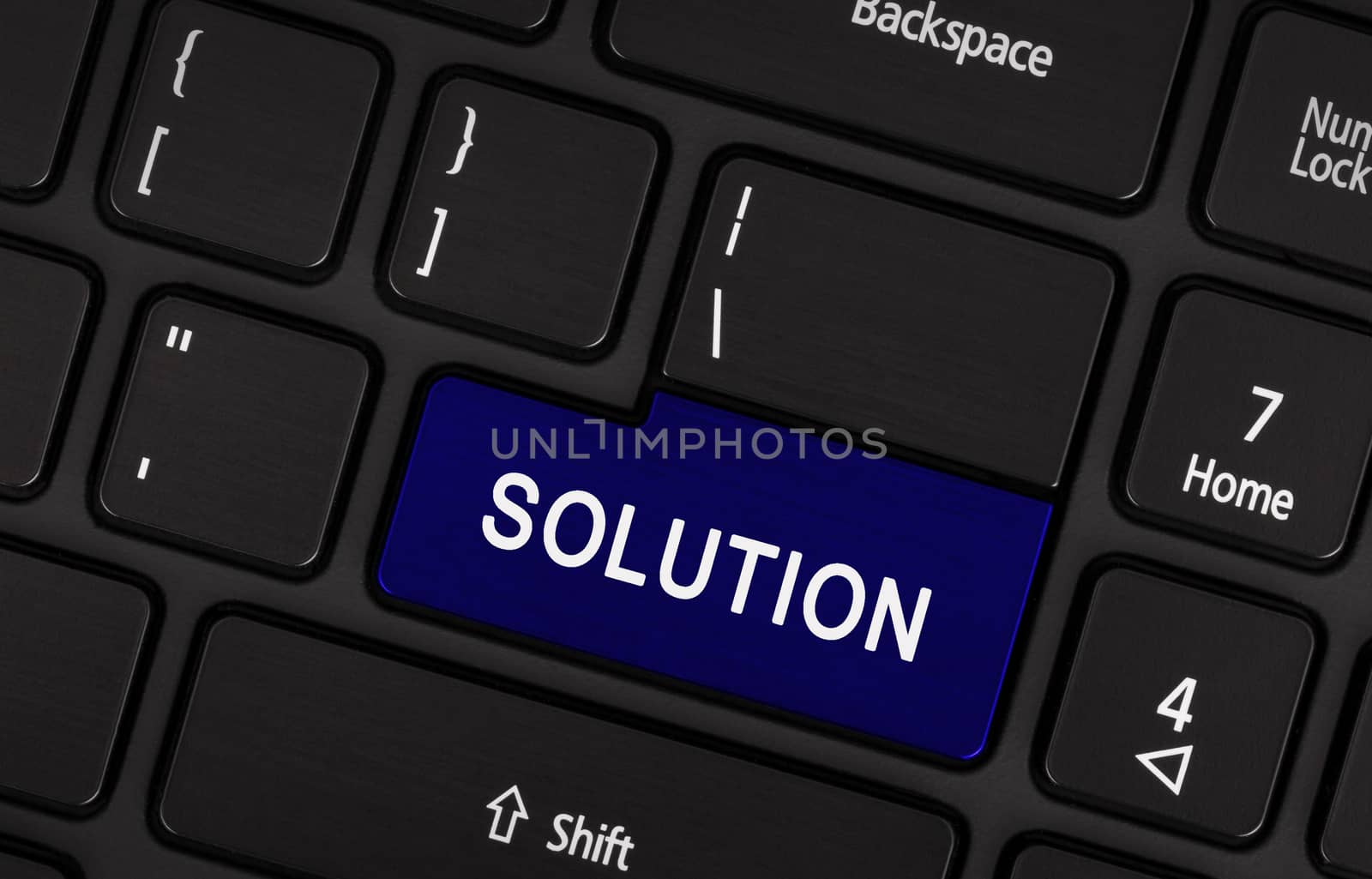 Close up of Solution laptop keyboard button