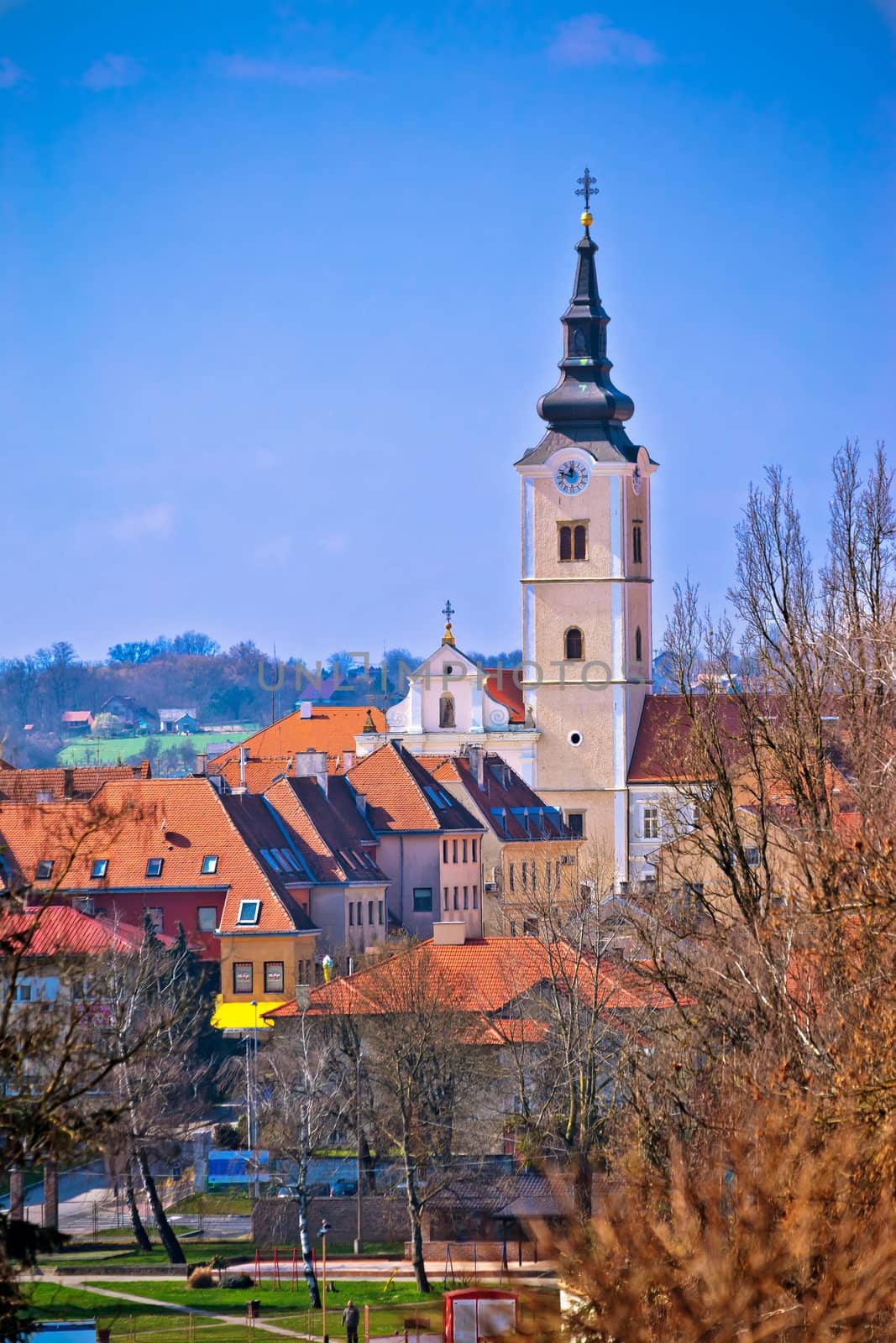 Church of Saint Ana in Krizevci vertical view, Prigorje, Croatia