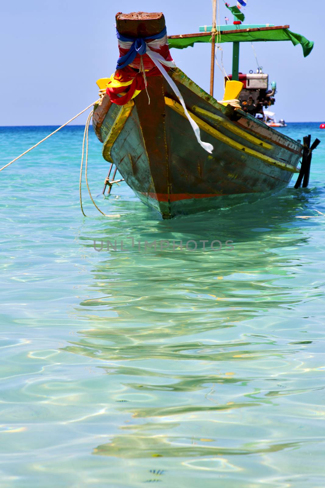boat prow asia  the  kho tao bay isle white   by lkpro