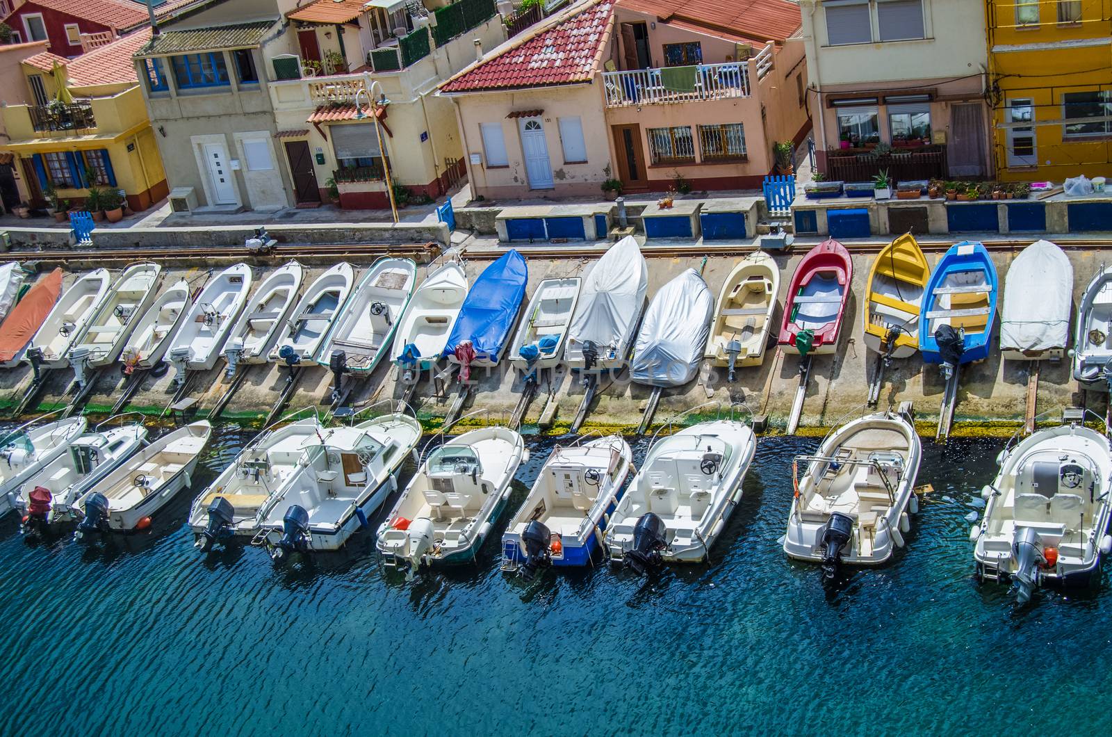 Yachts In A Harbor In Vallon des Auffes, Marseilles, South Of France