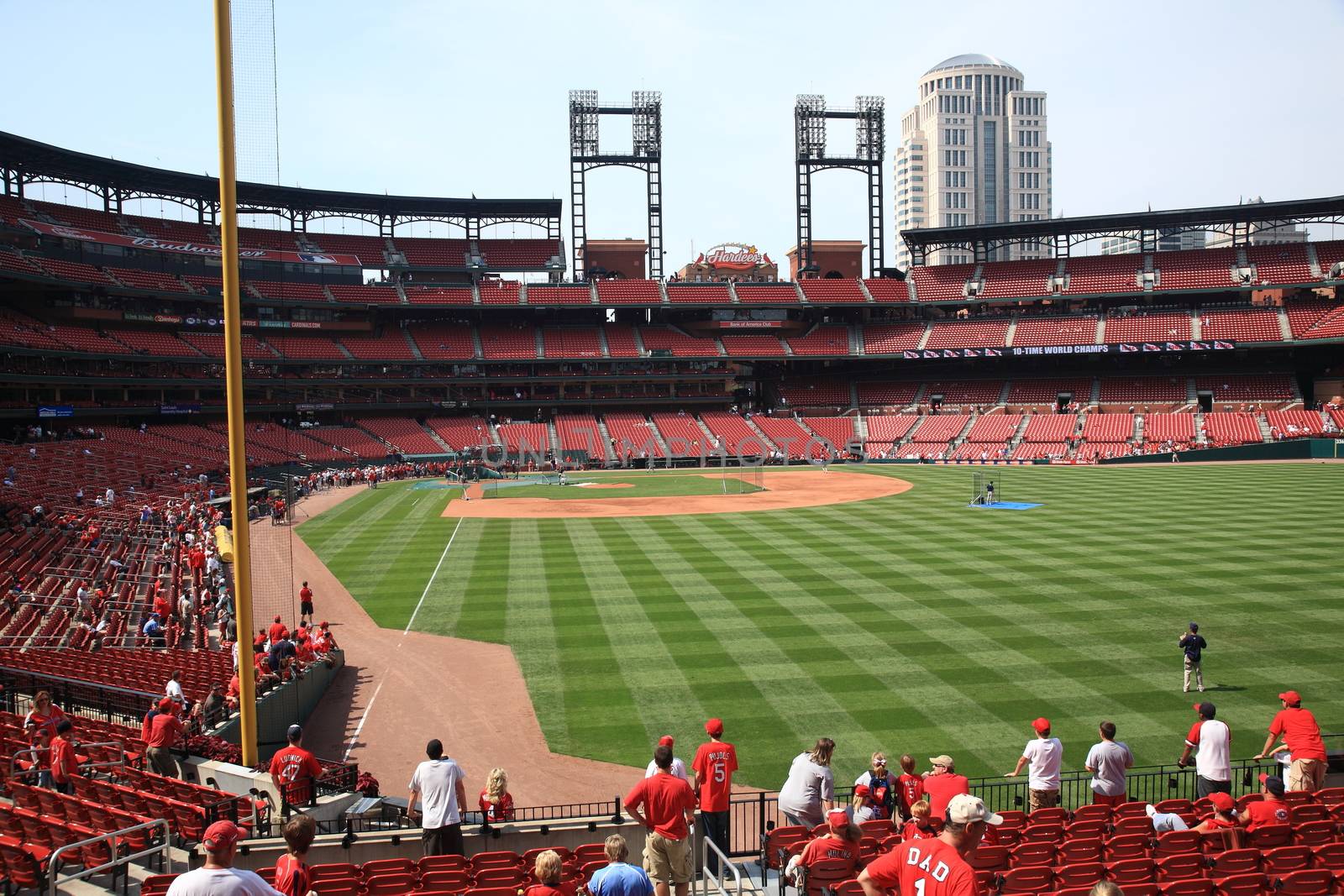 Fans gather for a late season Cardinals game at Busch Stadium in St. Louis.