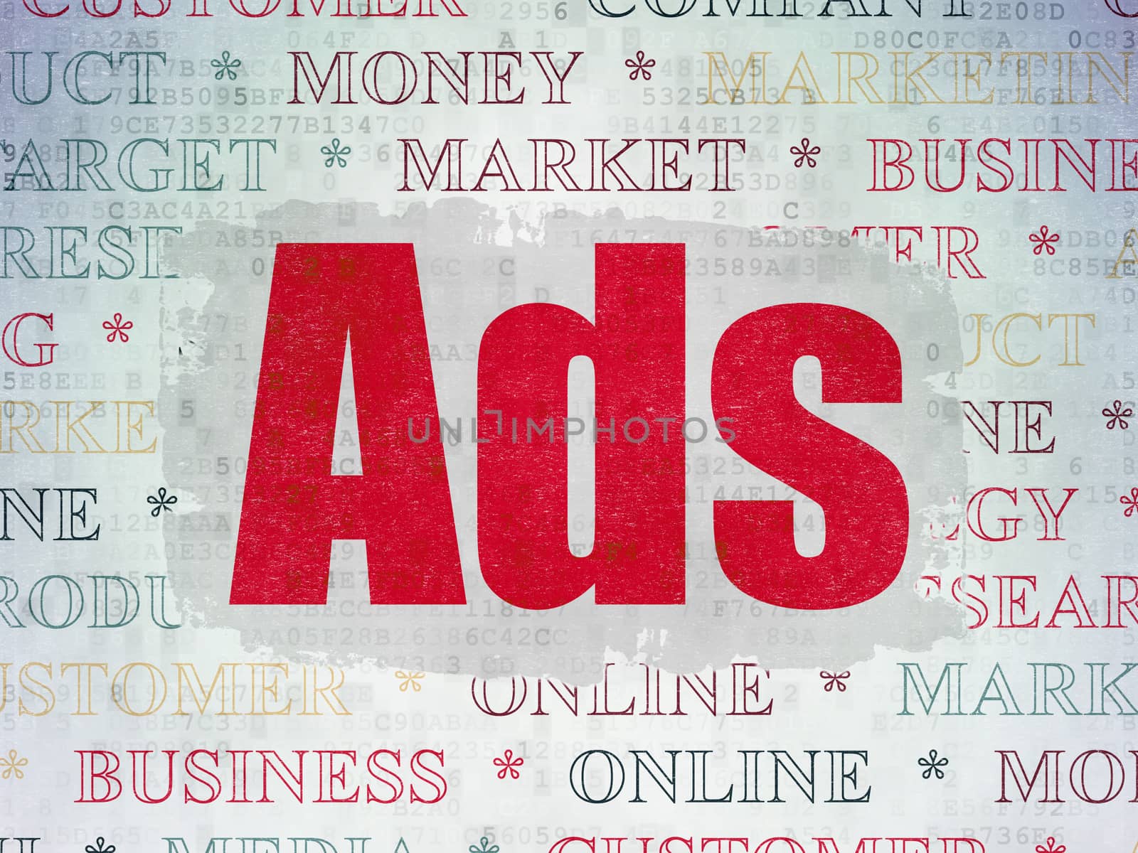 Marketing concept: Ads on Digital Paper background by maxkabakov