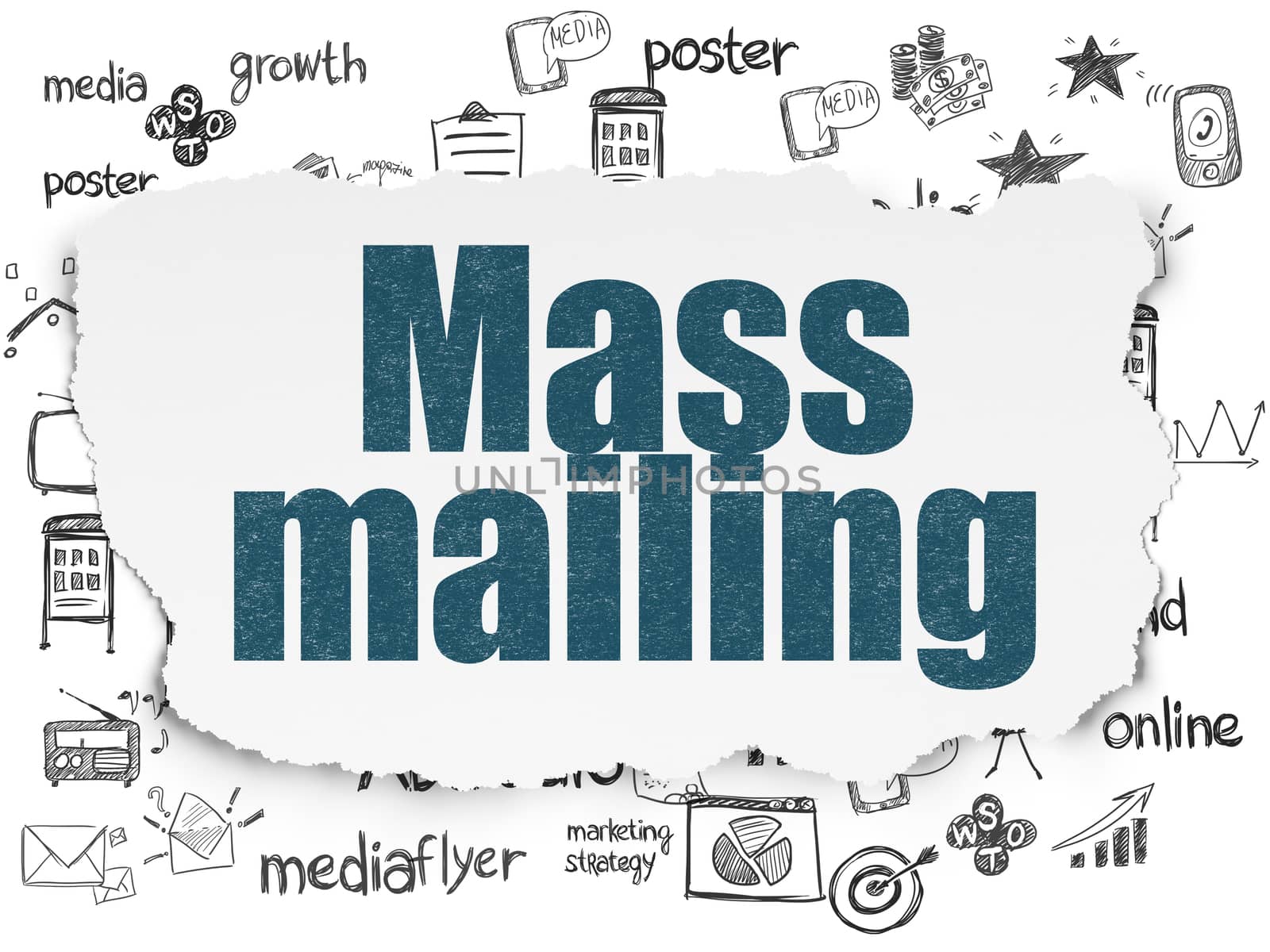 Marketing concept: Mass Mailing on Torn Paper background by maxkabakov