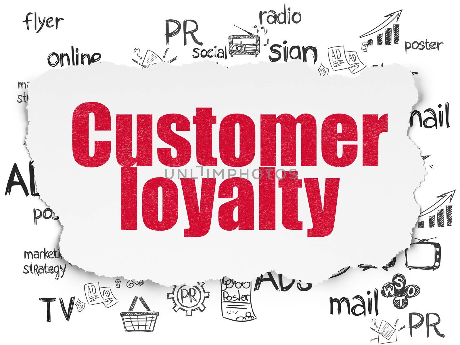 Advertising concept: Customer Loyalty on Torn Paper background by maxkabakov