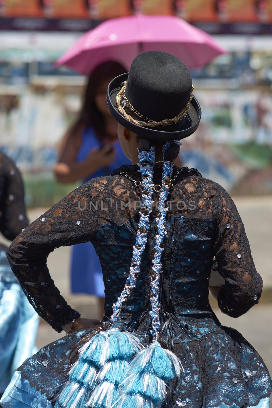 Morenada dancer in traditional Andean costume performing at the annual Carnaval Andino con la Fuerza del Sol in Arica, Chile.