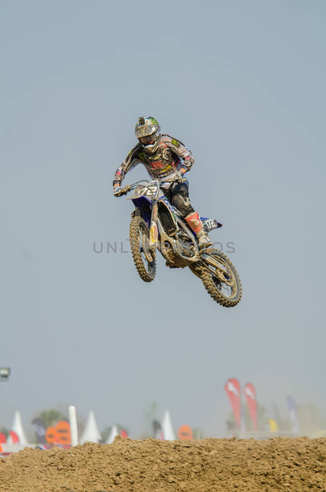 SUPHANBURI - MARCH 06 : Brent Van Doninck #172 with Yamaha Motorcycle in competes during the FIM MXGP Motocross Wolrd Championship Grand Prix of Thailand 2016 on March 06, 2016 in Suphanburi, Thailand.