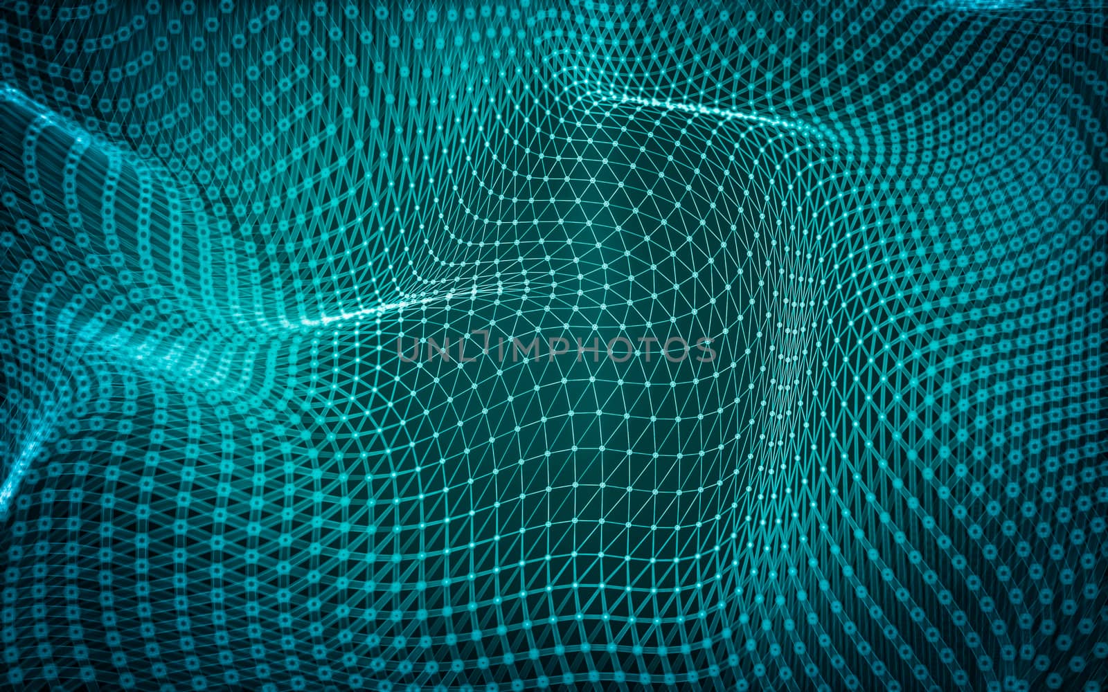 Abstract polygonal space low poly dark background with connecting dots and lines. Connection structure.