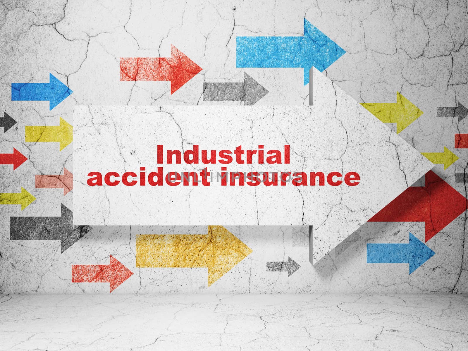 Insurance concept: arrow with Industrial Accident Insurance on grunge wall background by maxkabakov