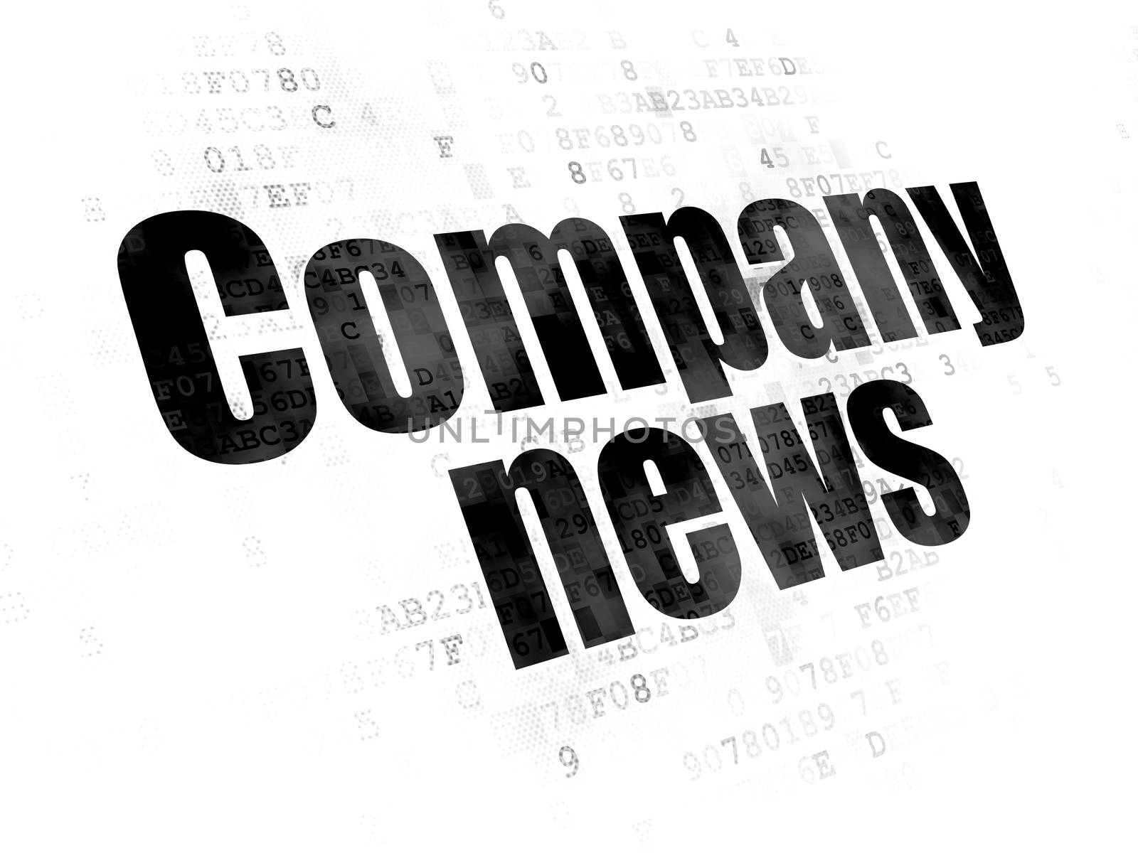 News concept: Pixelated black text Company News on Digital background