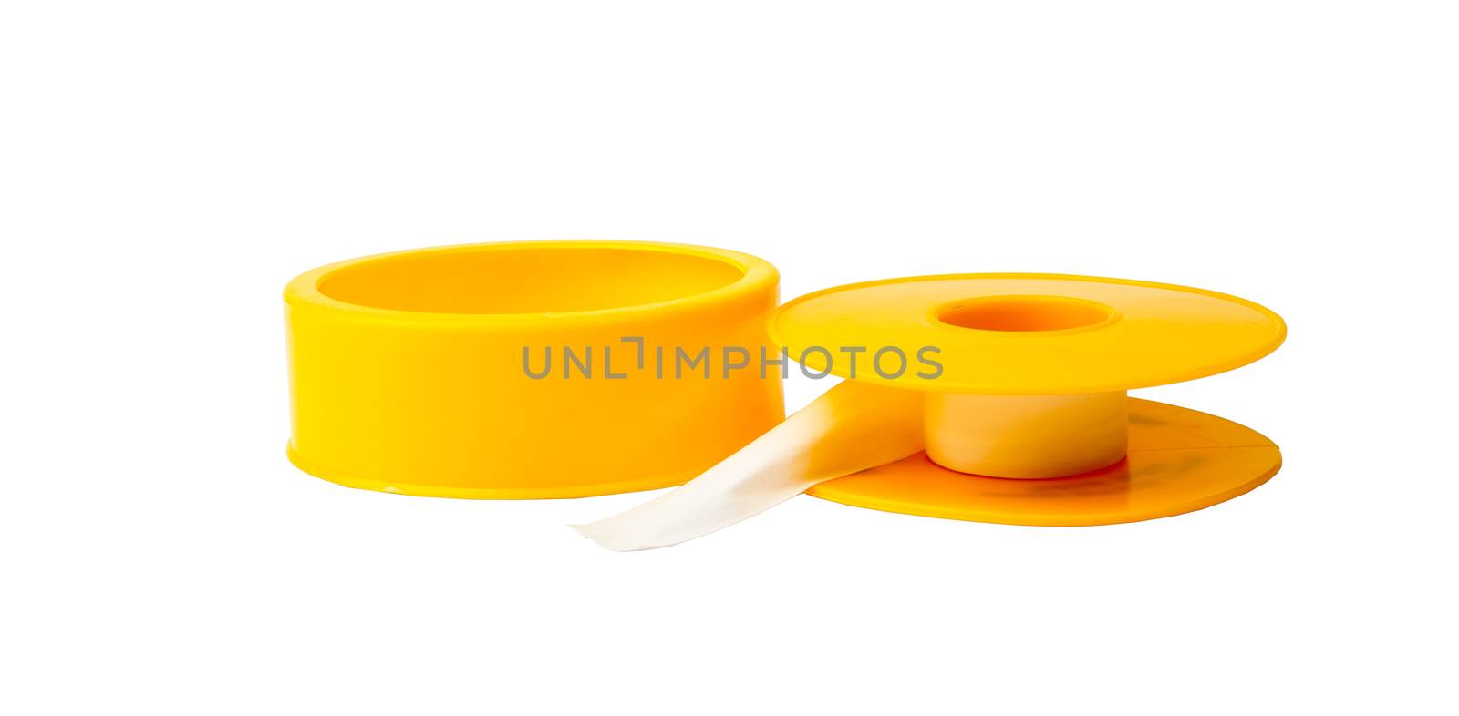 Adhesive tape isolated on white background, closeup