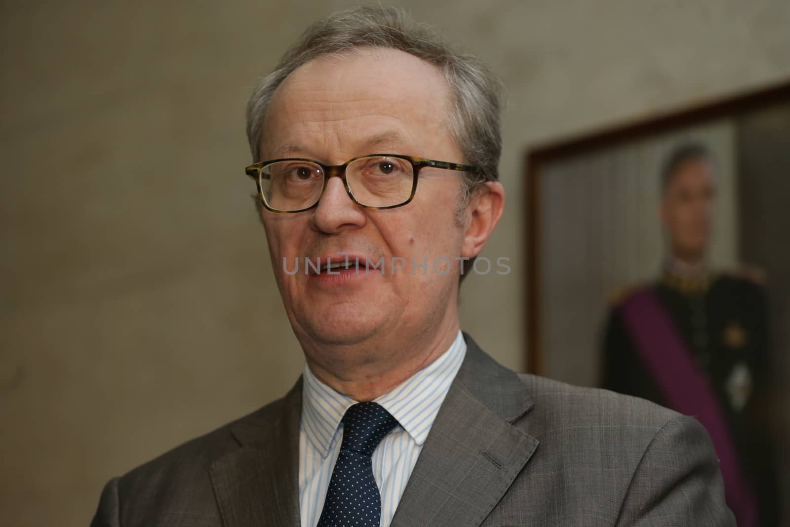 RUSSIA, Moscow: United Nations Ambassador Alex Van Meeuwen of Belgium talks to reporters at the Belgian Embassy in Moscow, Russia, following the terror attacks that left at least 30 dead and hundreds injured in Brussels on March 22, 2016. The Islamic State terror group has taken responsibility for the attacks, which brought death and destruction on Zaventem airport and Maelbeek metro station.
