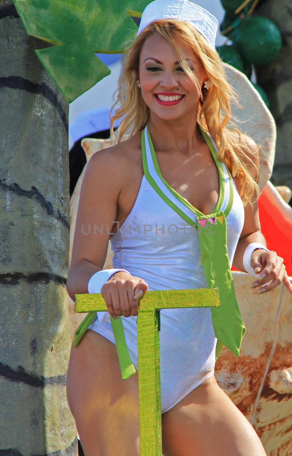 A dancer performing at a parade during a carnaval in Veracruz, Mexico 07 Feb 2016 No model release Editorial use only