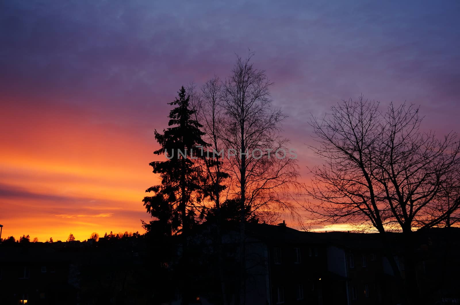 Beautiful sunset in Oslo