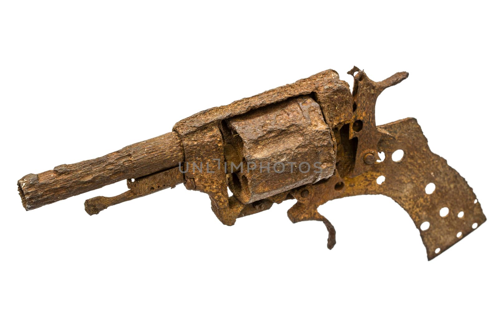 Old rusty pistol, Isolated on white background by kostiuchenko
