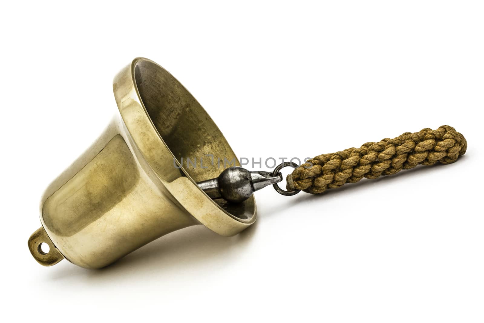 Brass bell, isolated on white background