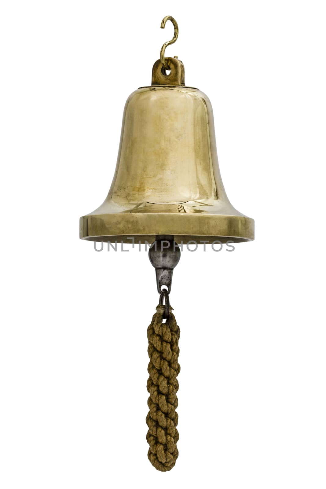 Brass bell, isolated on white background