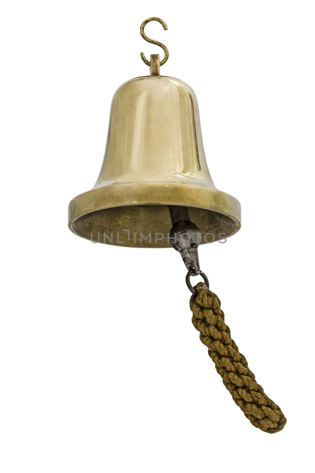 Brass bell, isolated on white background by kostiuchenko