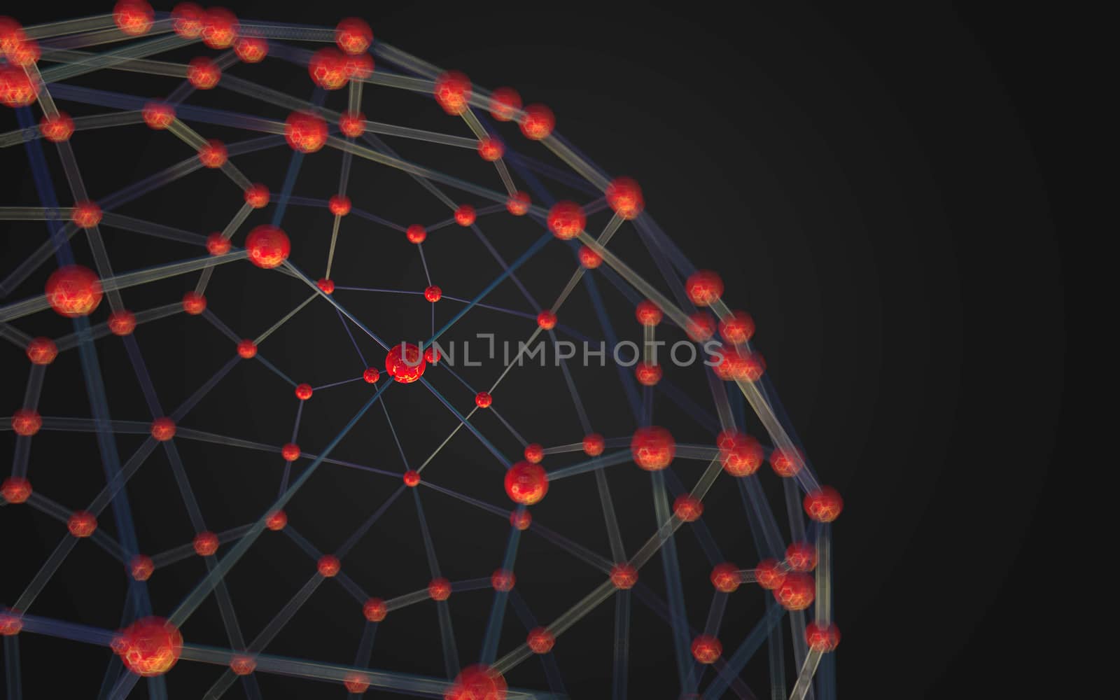 Abstract polygonal space low poly dark background with connecting dots and lines. Connection structure.