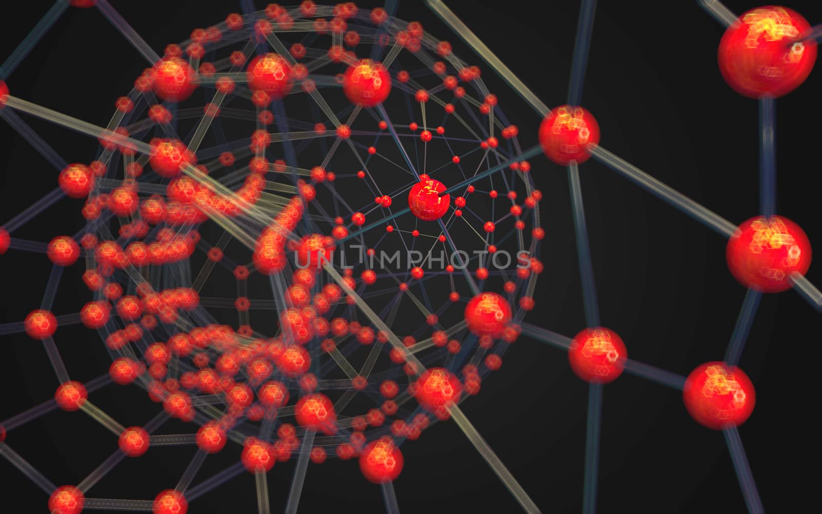 Abstract polygonal space low poly dark background with connecting dots and lines. Connection structure.