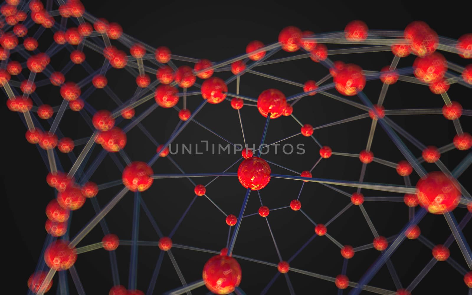 Abstract polygonal space low poly dark background with connecting dots and lines. Connection structure.