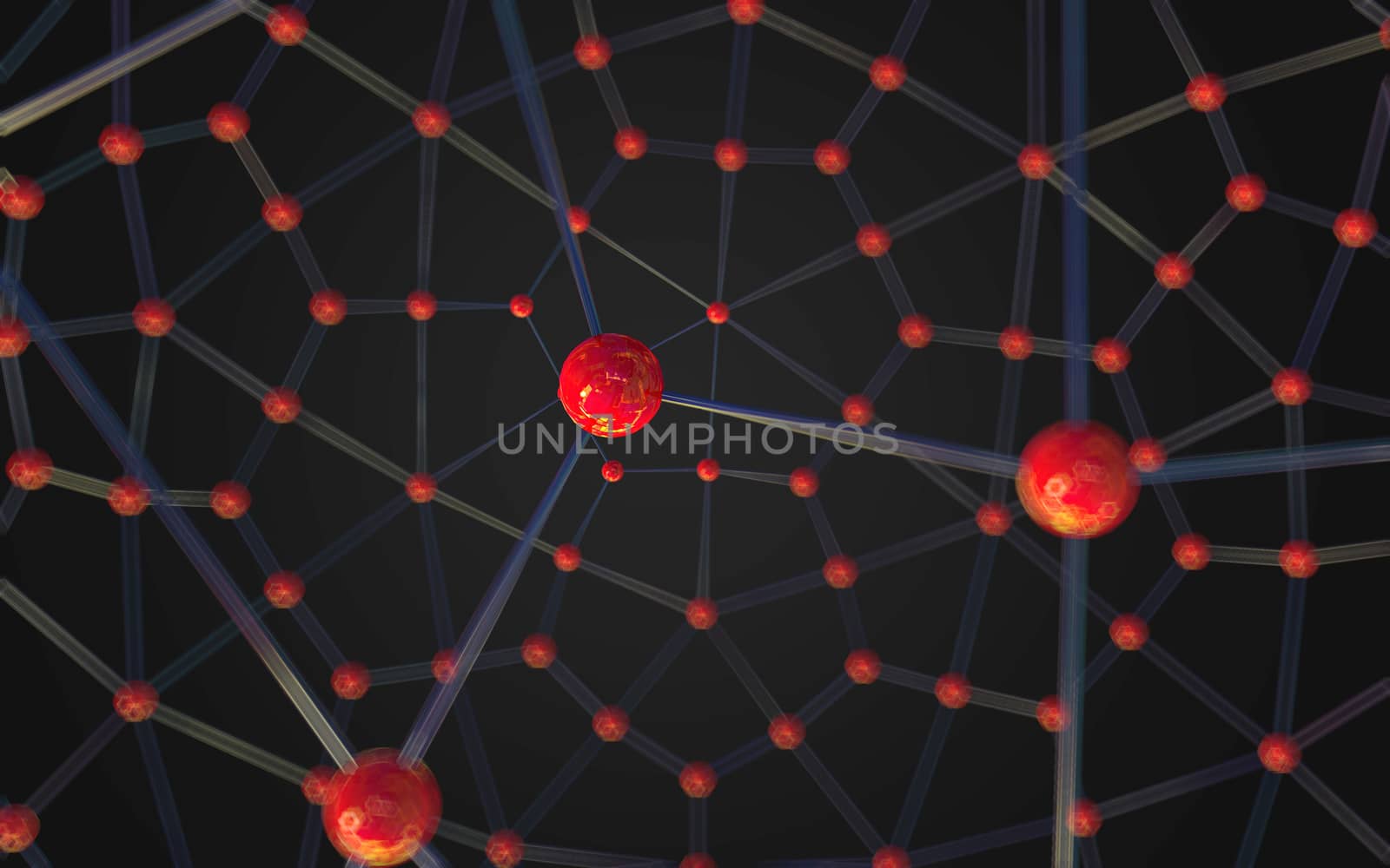 Abstract polygonal space low poly dark background with connecting dots and lines. Connection structure.