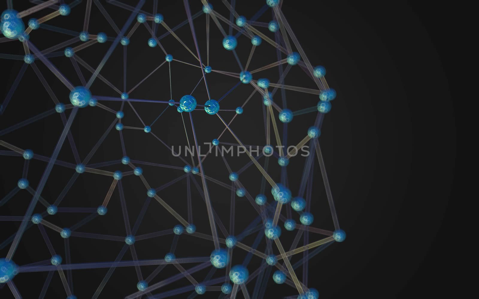 Abstract polygonal space low poly dark background with connecting dots and lines. Connection structure.