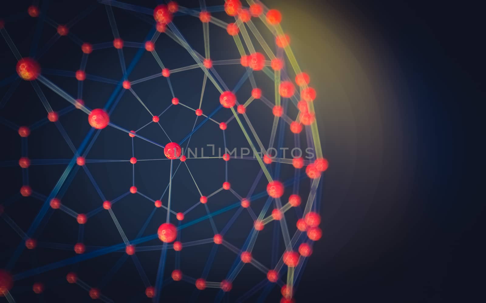 Abstract polygonal space low poly dark background with connecting dots and lines. Connection structure.