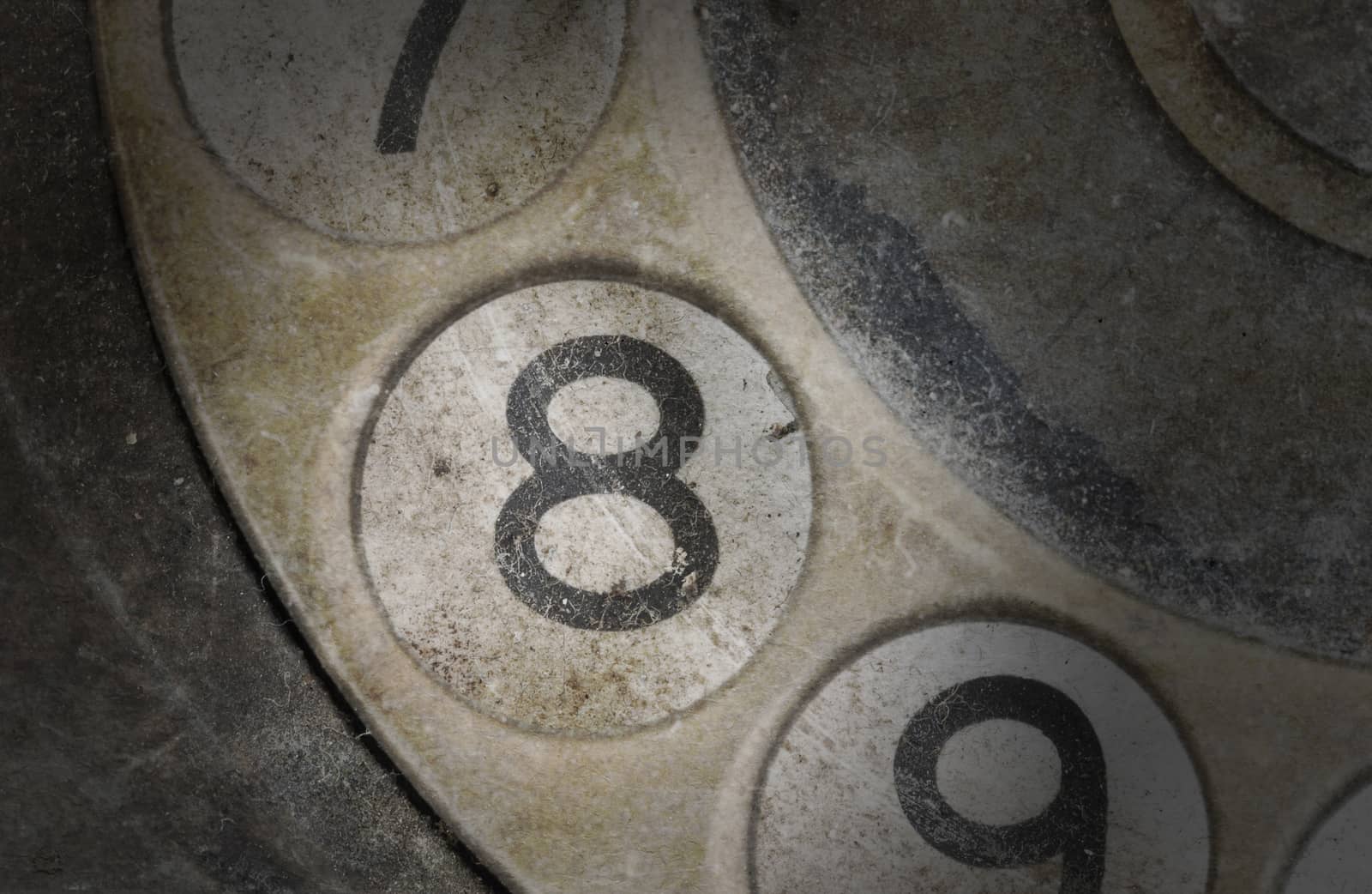 Close up of Vintage phone dial - 8 by michaklootwijk