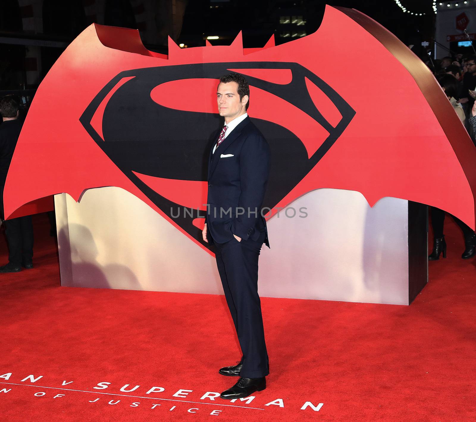 UK, London: Henry Cavill poses on the red carpet for the Batman v Superman: Dawn of Justice European film premiere in Leicester Square, London on March 22, 2016.
