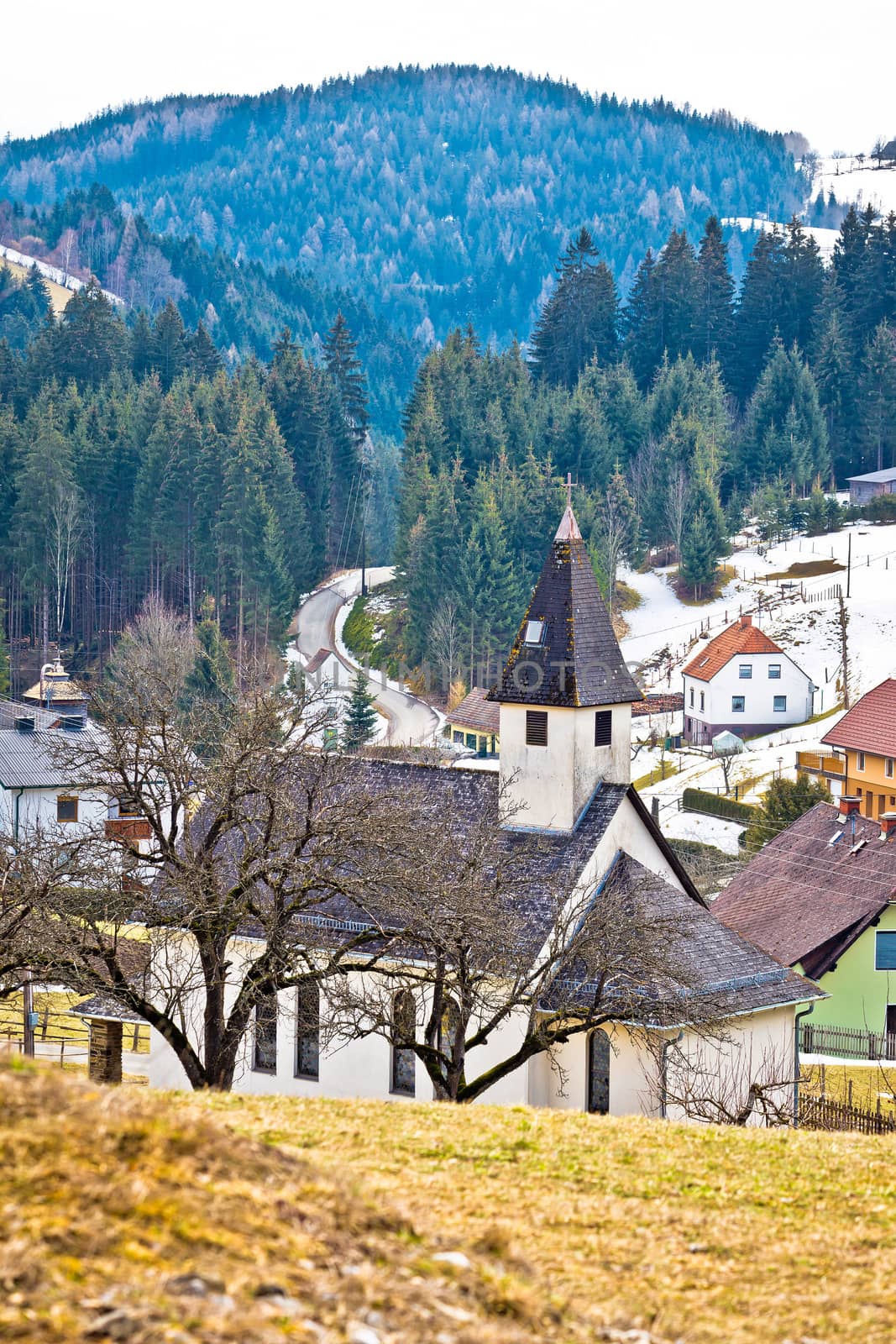 Alpine village of Kliening in Carinthia, Austria