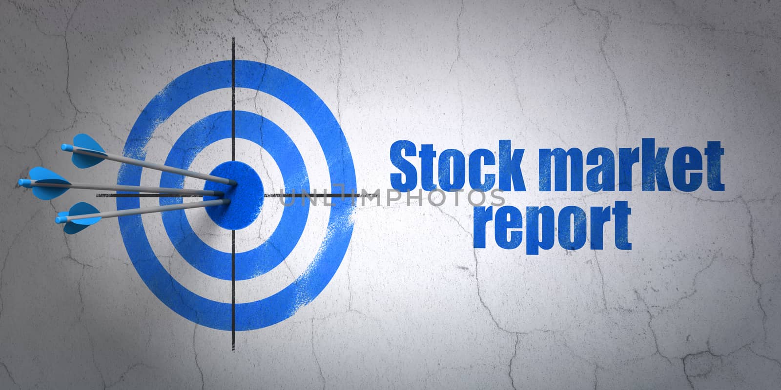 Banking concept: target and Stock Market Report on wall background by maxkabakov