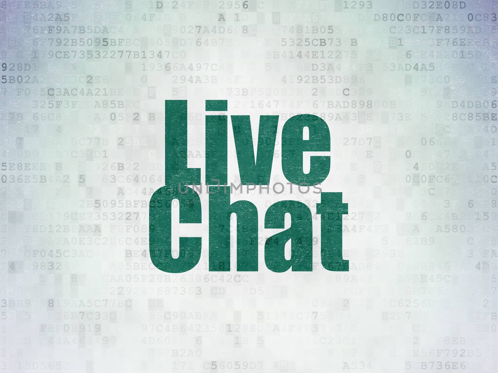 Web development concept: Painted green word Live Chat on Digital Paper background