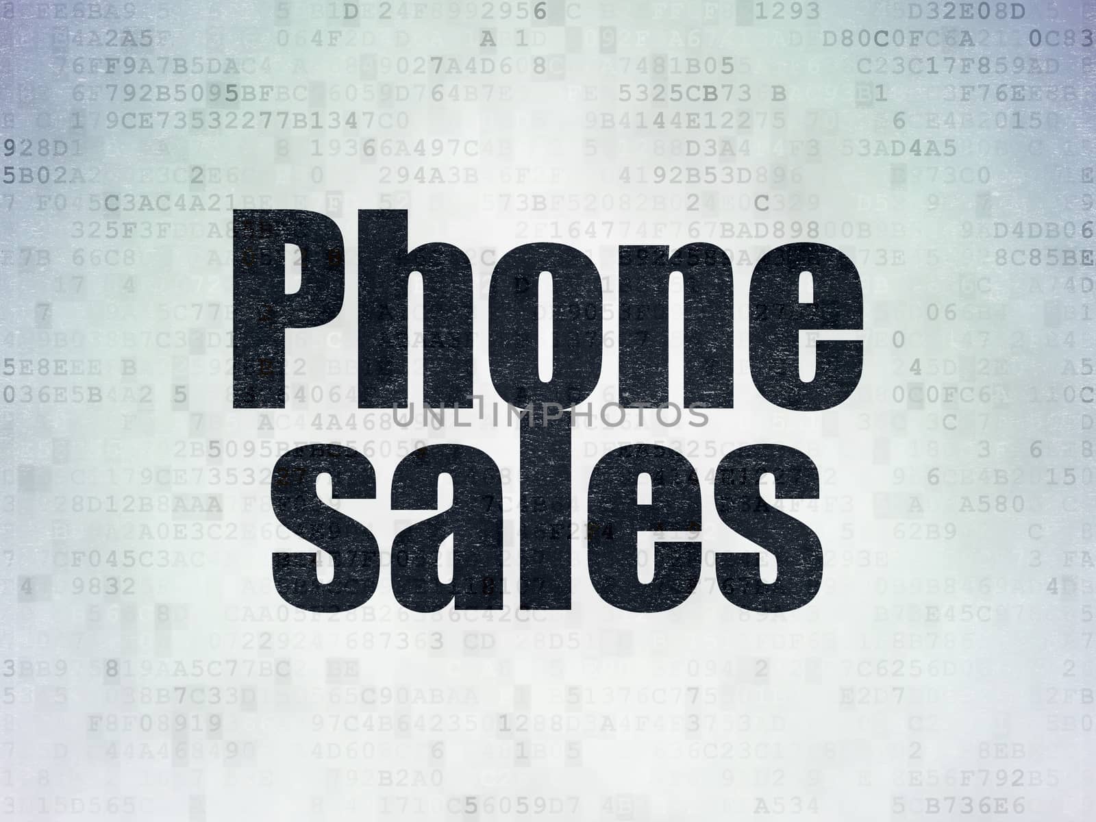 Marketing concept: Phone Sales on Digital Paper background by maxkabakov