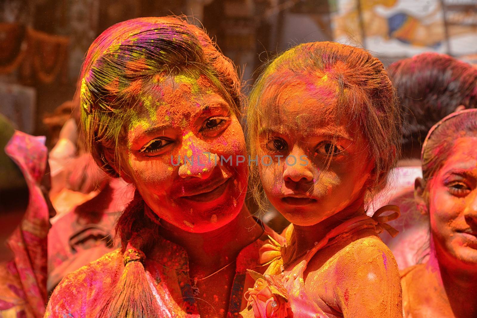 INDIA, Jodhpur: Indian people celebrate the Holi festival in Jodhpur on March 23, 2015. Holi, the Hindu spring festival or 'Festival of Colours' is celebrated with coloured powder and water and marks the end of winter and the beginning of spring. 