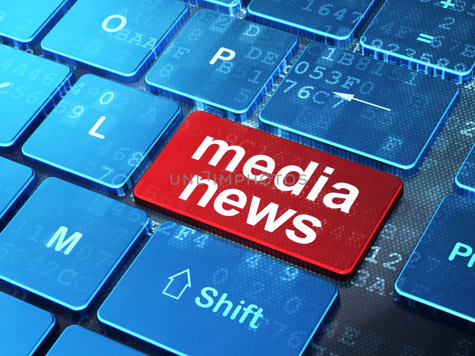 News concept: Media News on computer keyboard background by maxkabakov