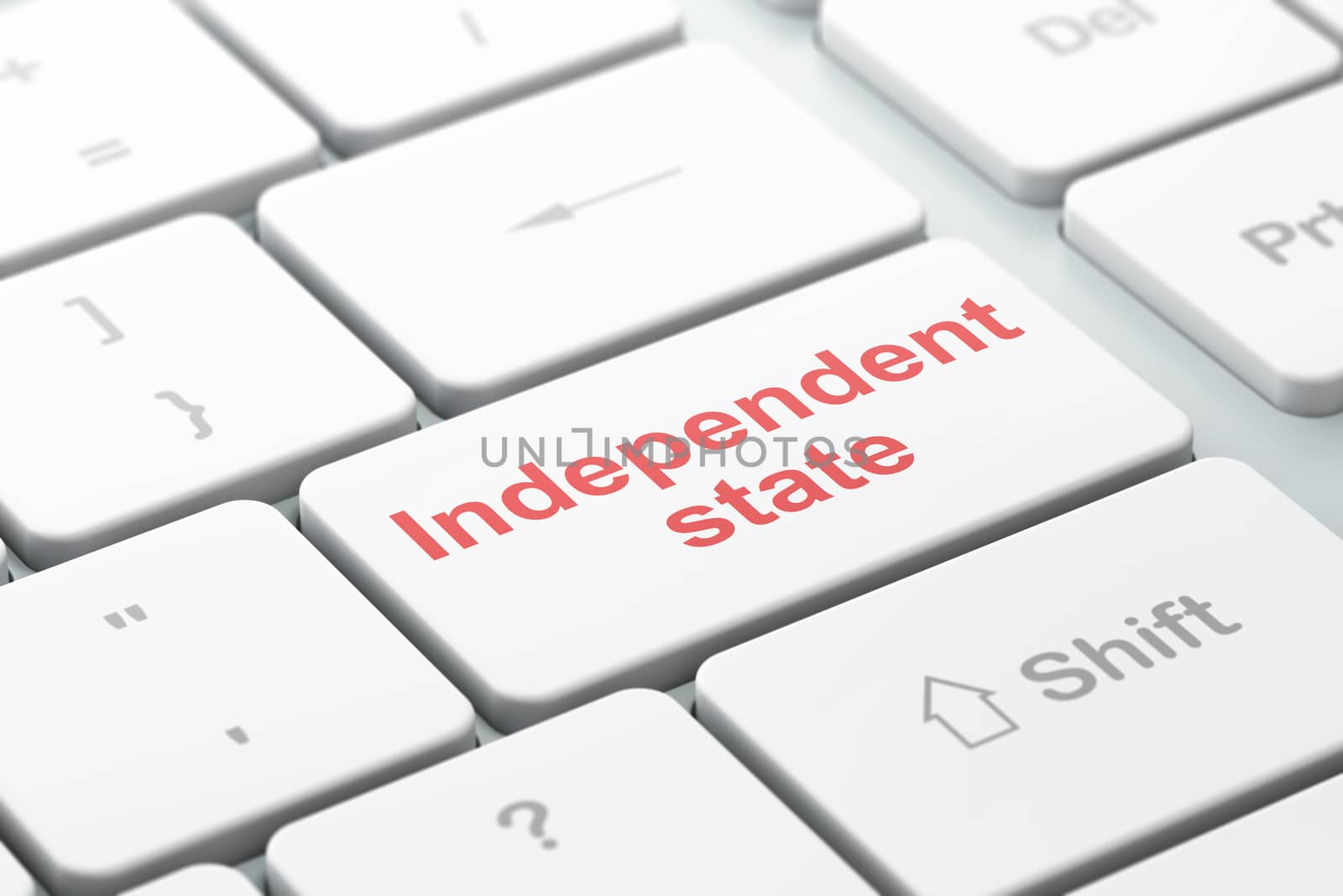 Politics concept: Independent State on computer keyboard background by maxkabakov