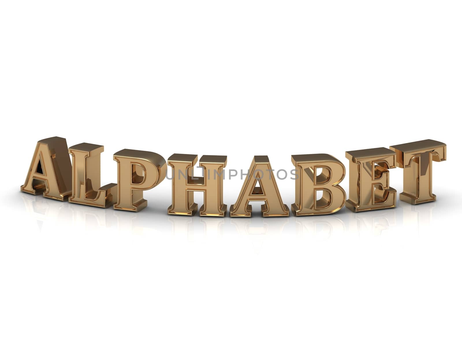 ALPHABET - bright gold bend word by GreenMost