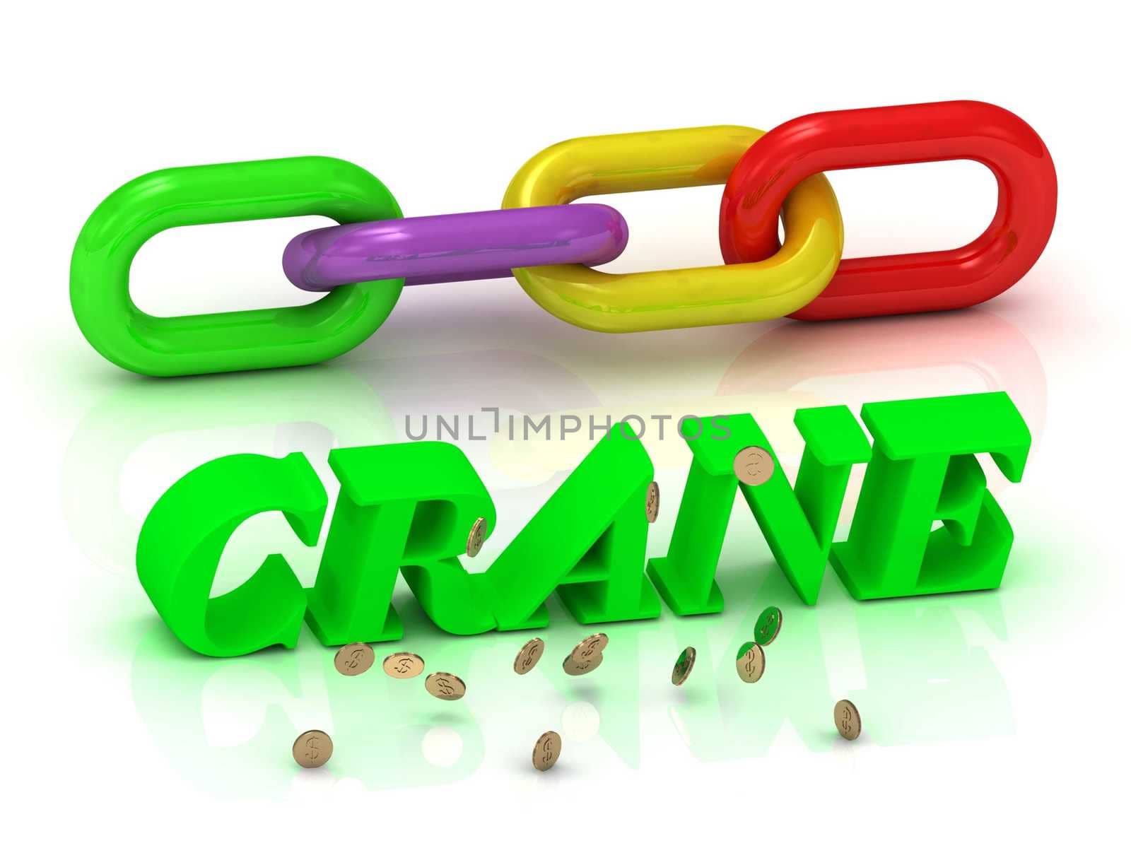 CRANE- inscription of bright letters and color chain by GreenMost
