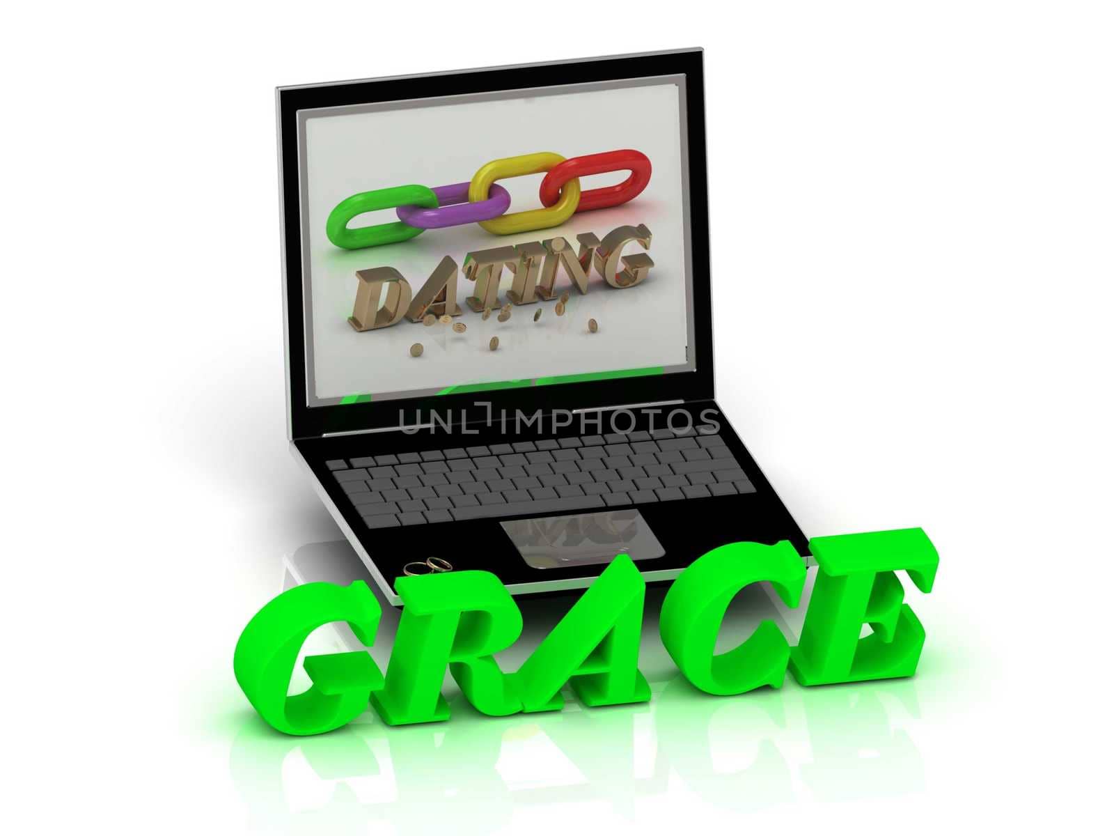 GRACE- Name and Family bright letters near Notebook by GreenMost