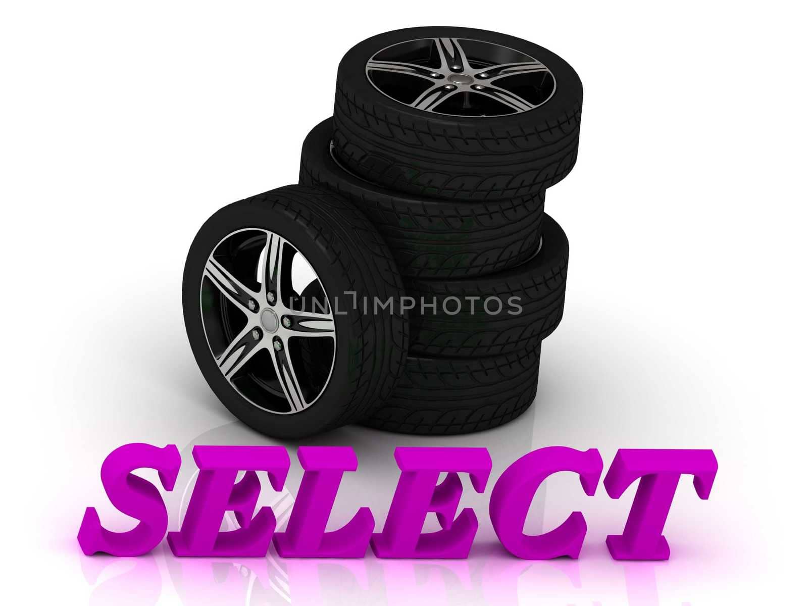 SELECT- bright letters and rims mashine black wheels by GreenMost