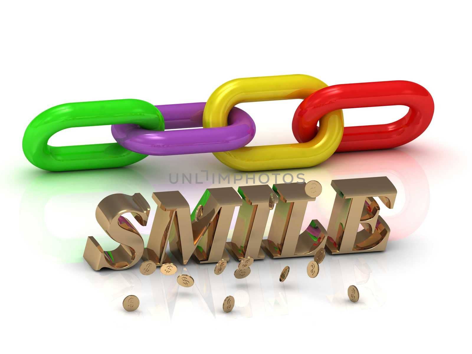 SMILE- inscription of bright letters and color chain by GreenMost